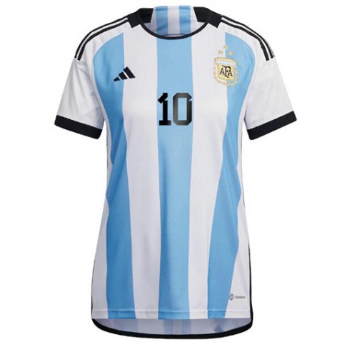 Argentina Lionel Messi #10 Hjemmedrakt Kvinner VM 2022 Kortermet Argentina Lionel Messi #10 Hjemmedrakt Kvinner VM 2022 Kortermet